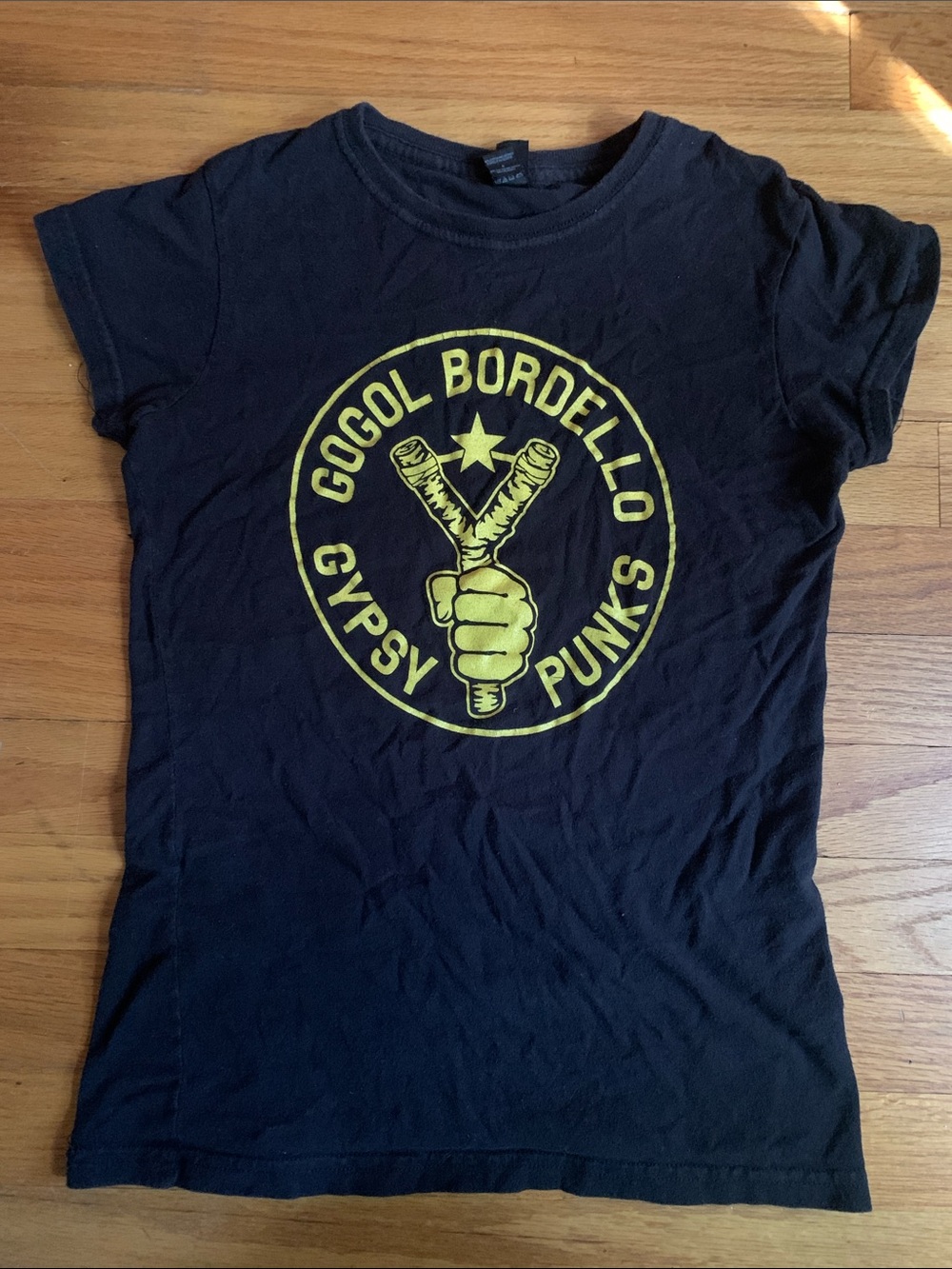 Bordello Women’s Small Black Tee Gypsy Punks Logo
